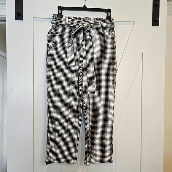 NEW Sincerely Jules Capris Pants Small Black White Checked Gingham Pedal Pusher - Picture 1 of 12